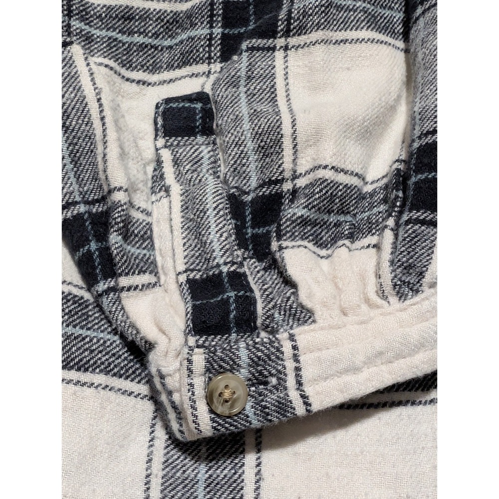 American Eagle Women's Flannel Plaid Button Down Shirt Elastic Wrist Size S - Picture 6 of 6